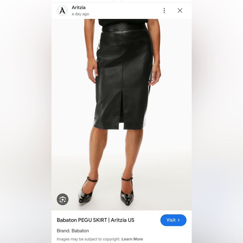Aritzia Pegu Vegan Leather Pencil Skirt 00
